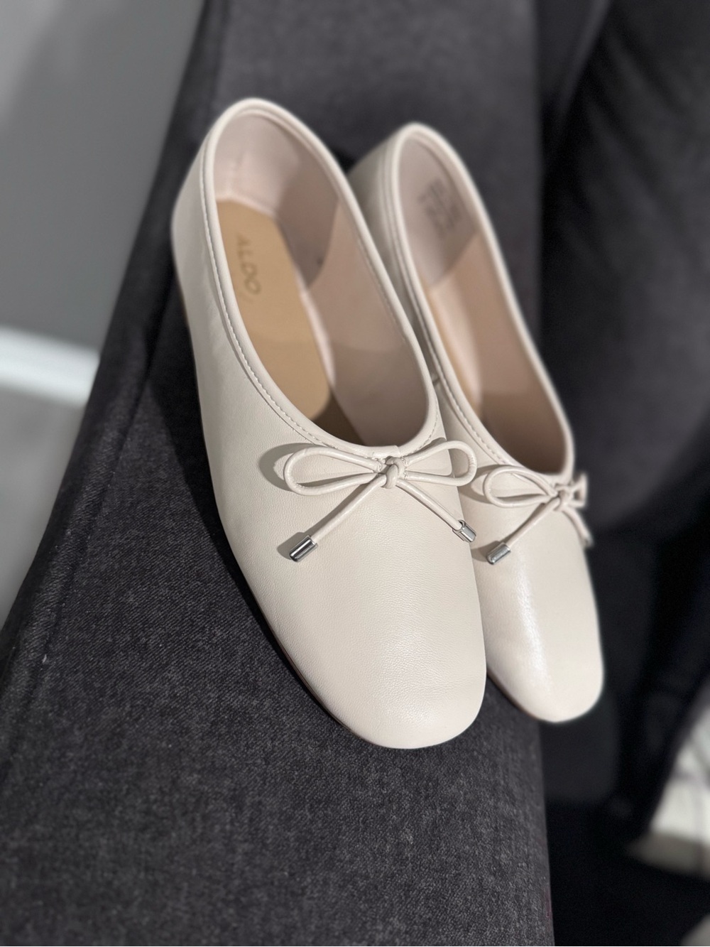 Aldo Cream Bow Ballet Flats